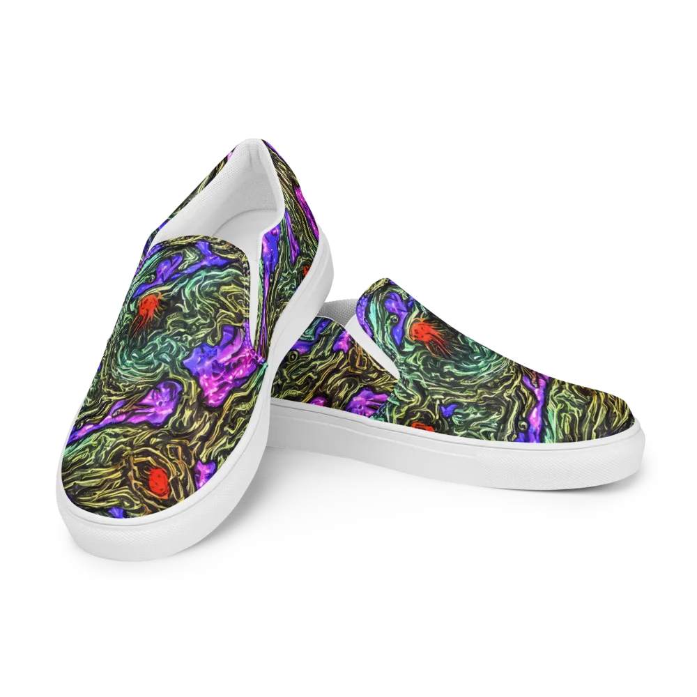 Violet Inferno on Men's Slip-On Canvas Shoes — Left Front