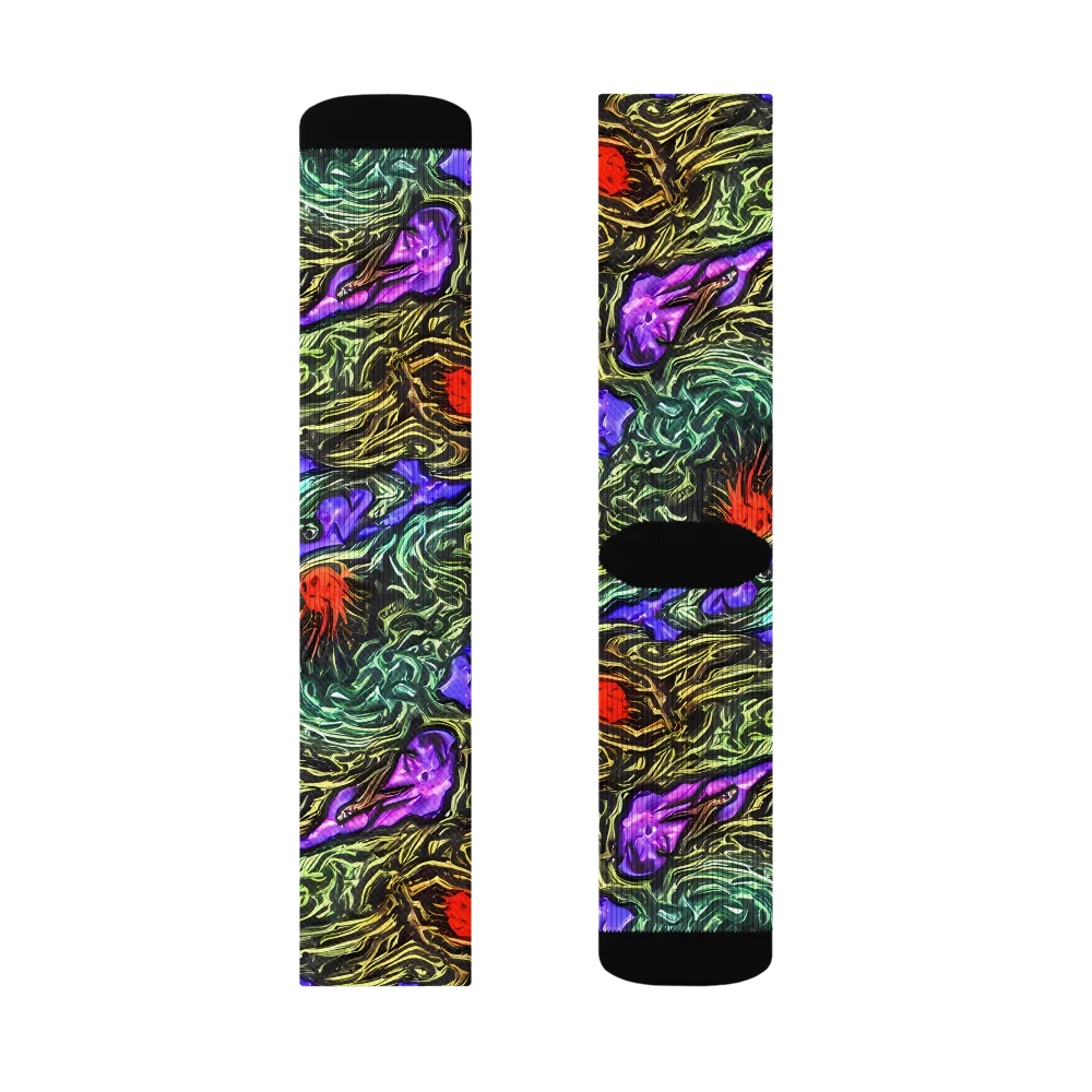 Violet Inferno on Socks — Left Sock
