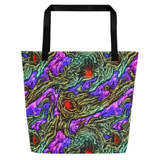 Violet Inferno on a Large Tote Bag W/ Pocket