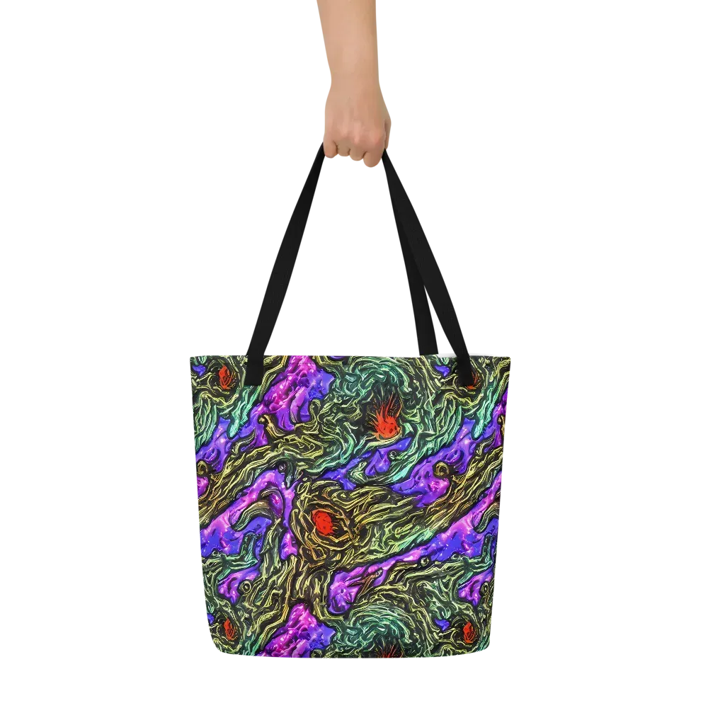 Violet Inferno on Large Tote Bag W/ Pocket — Front