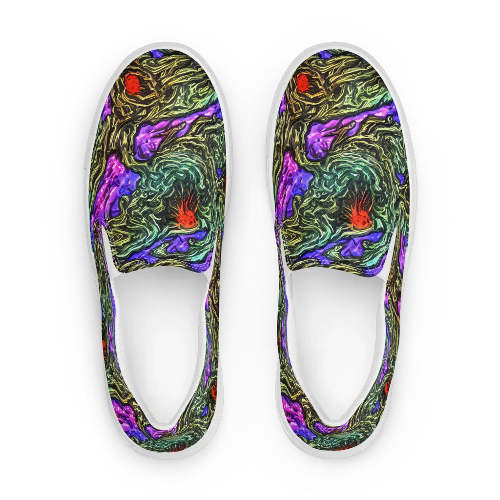 Violet Inferno on Women's Slip-On Canvas Shoes — Front