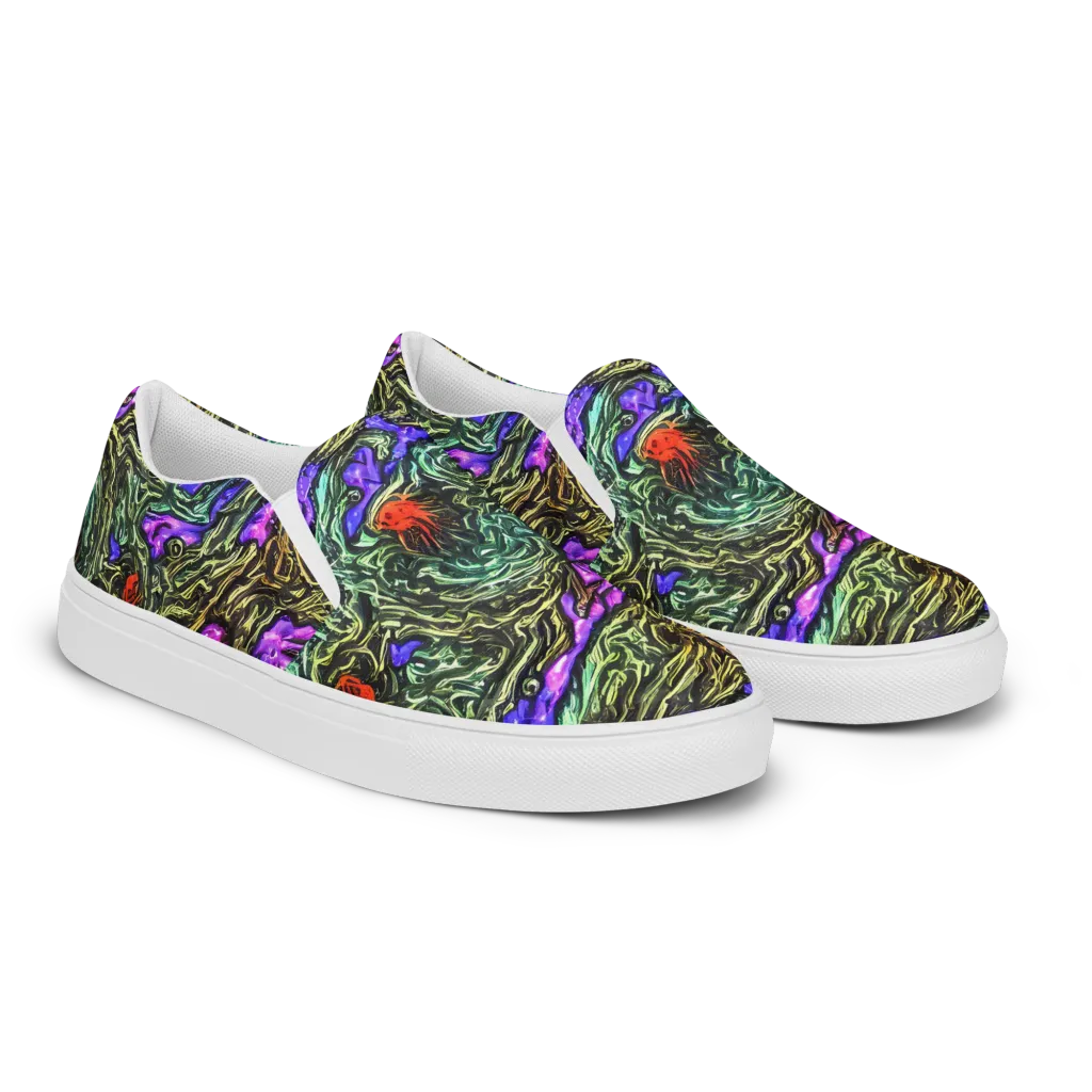 Violet Inferno on Women's Slip-On Canvas Shoes — Right Front