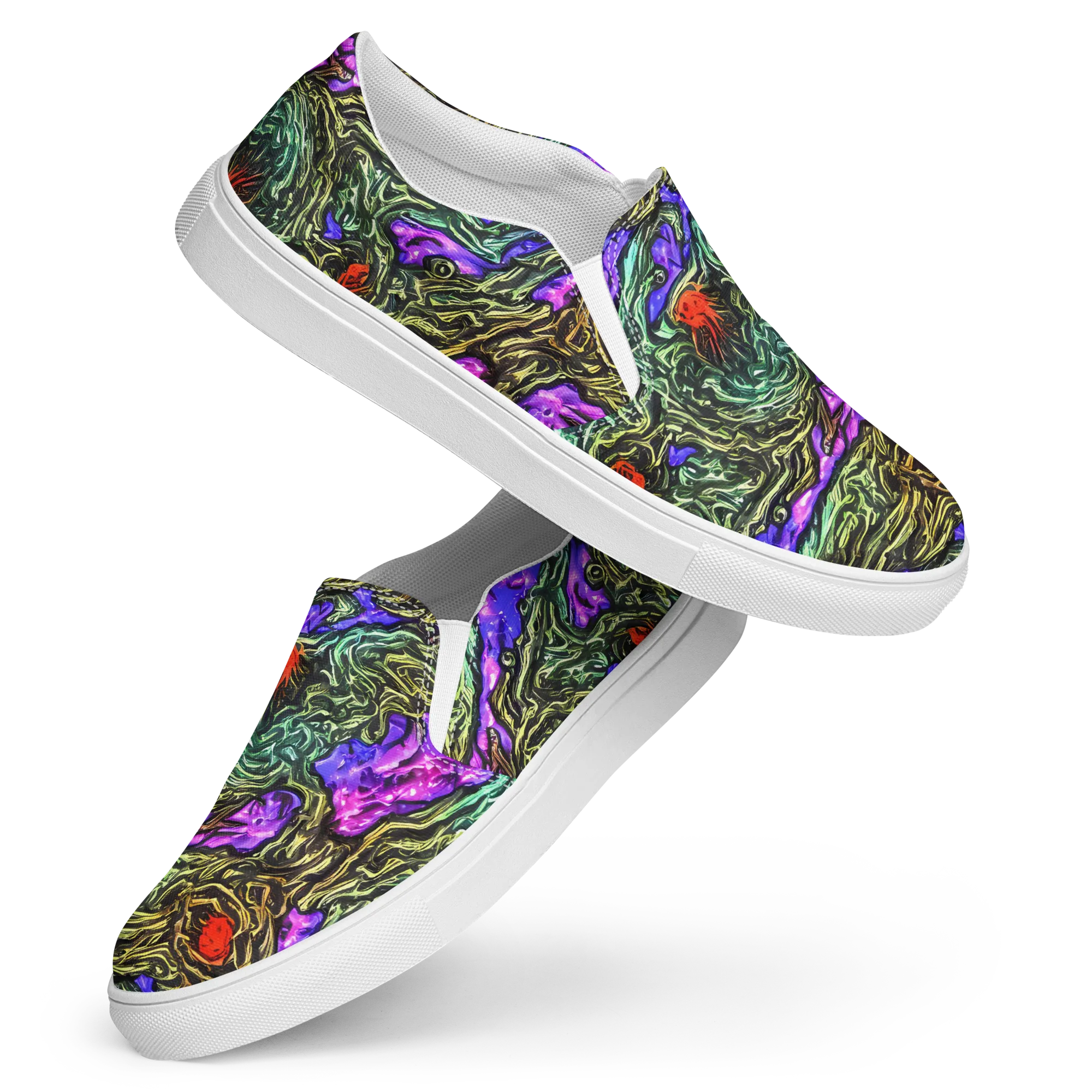 Violet Inferno on Women's Slip-On Canvas Shoes — Front