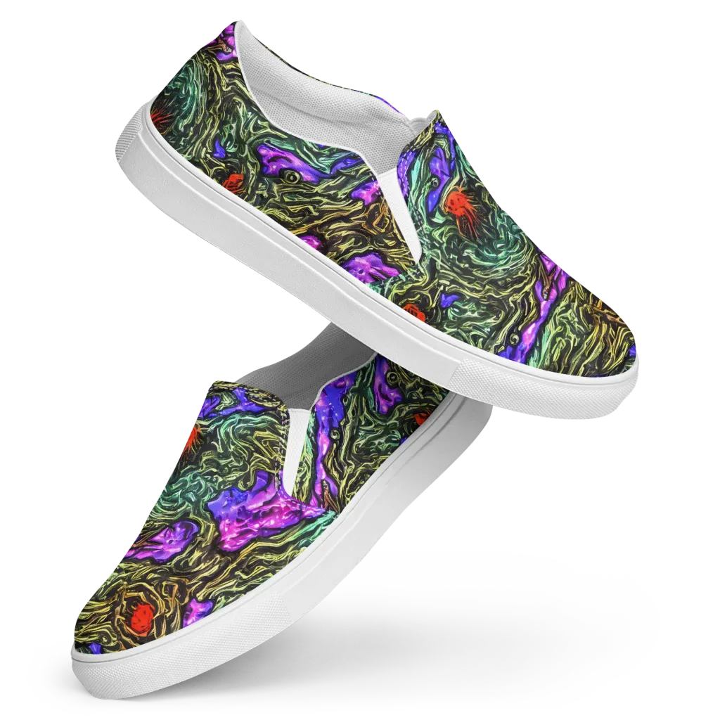 Violet Inferno on Women's Slip-On Canvas Shoes — Front