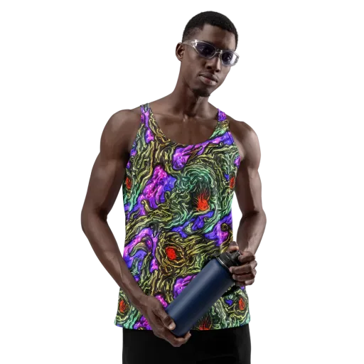 Violet Inferno on a Men's Tank Top
