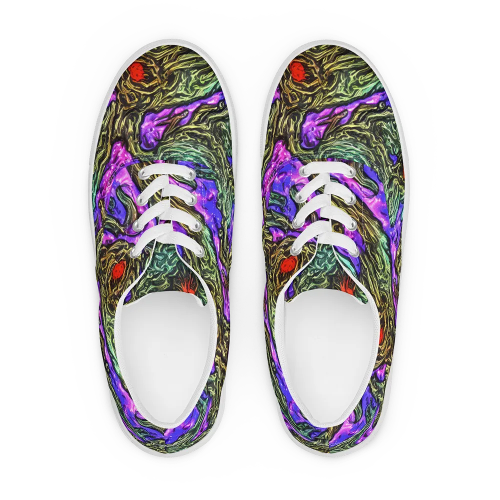 Violet Inferno on Men's Lace-Up Canvas Shoes — Front