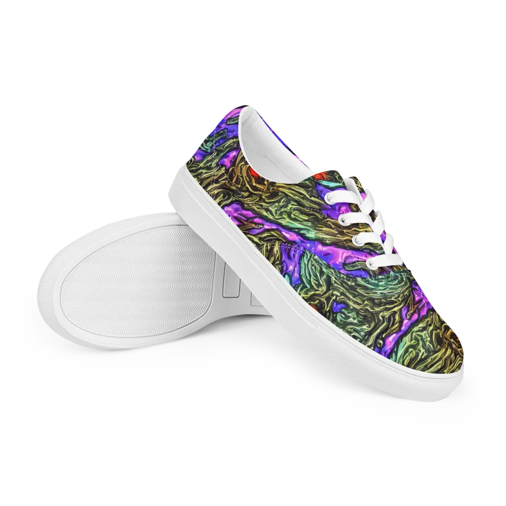 Violet Inferno on Men's Lace-Up Canvas Shoes — Right Front