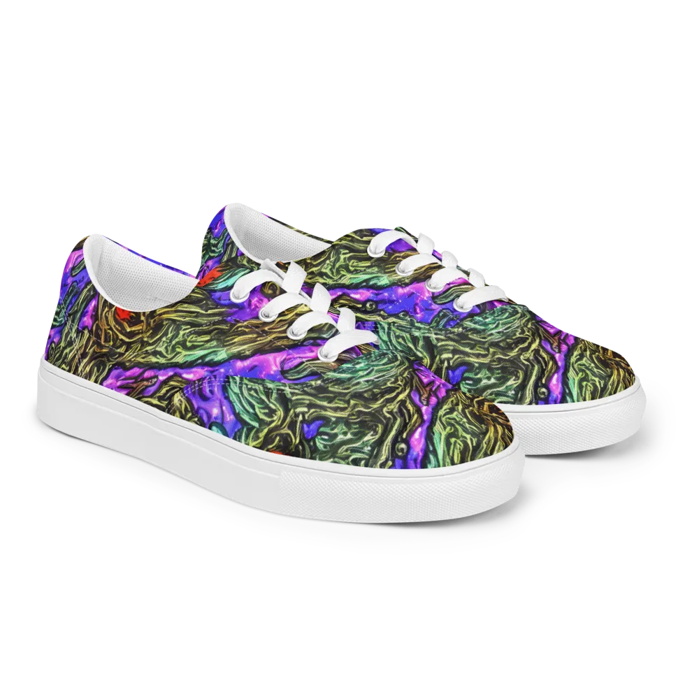 Violet Inferno on Men's Lace-Up Canvas Shoes — Right Front