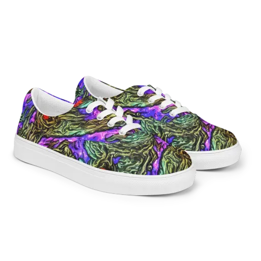Violet Inferno on a Men's Lace-Up Canvas Shoes