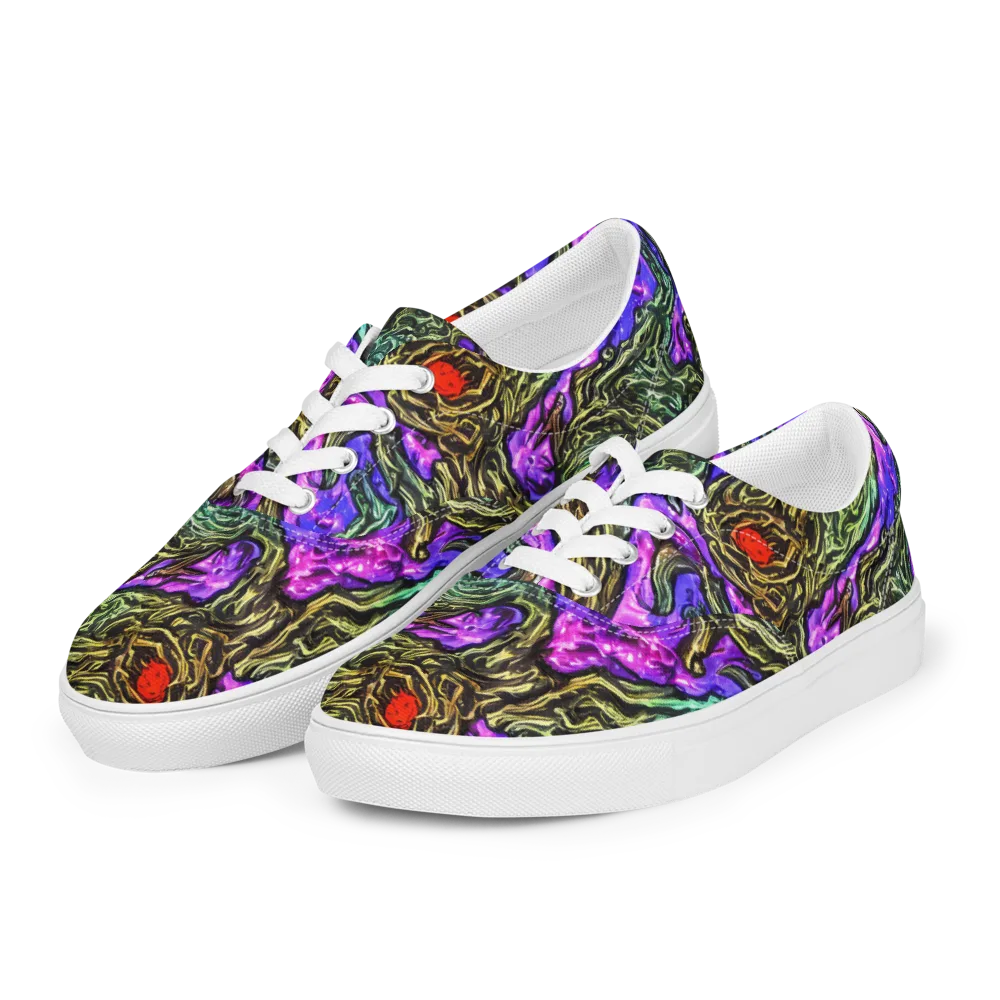 Violet Inferno on Men's Lace-Up Canvas Shoes — Left Front