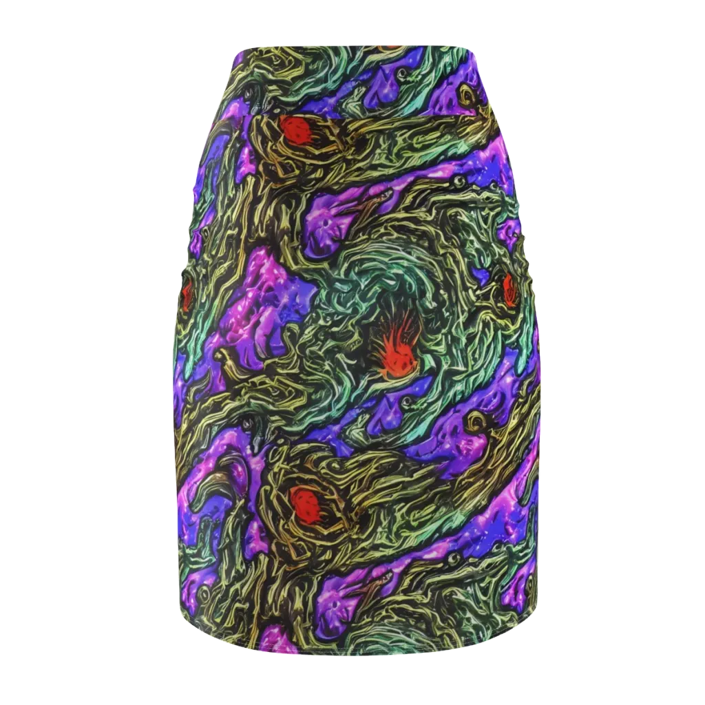 Violet Inferno on Pencil Skirt — Back