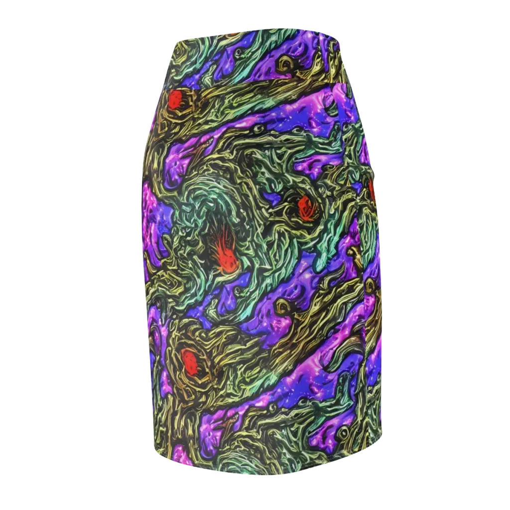 Violet Inferno on Pencil Skirt — Back Side