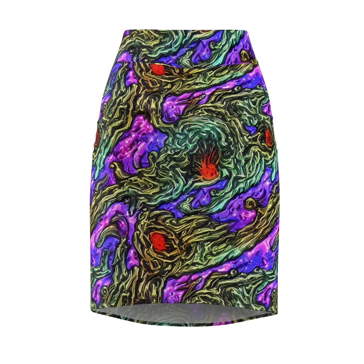 Violet Inferno on Pencil Skirt — Front