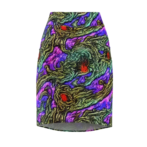 Violet Inferno on a Pencil Skirt