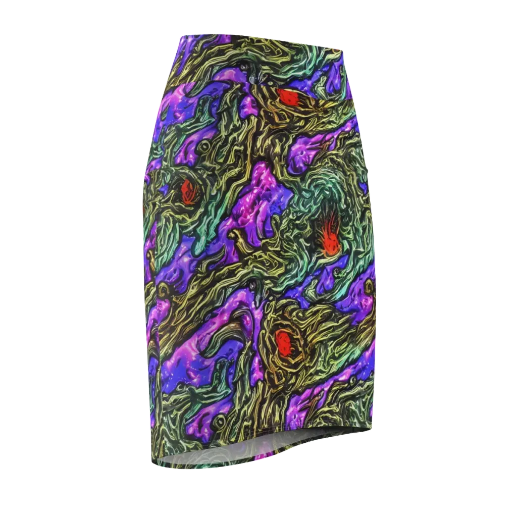 Violet Inferno on Pencil Skirt — Front Side