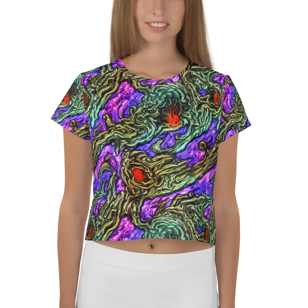 Violet Inferno on Crop Tee — Front
