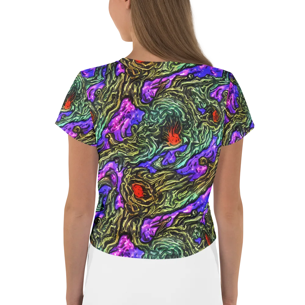 Violet Inferno on Crop Tee — Back