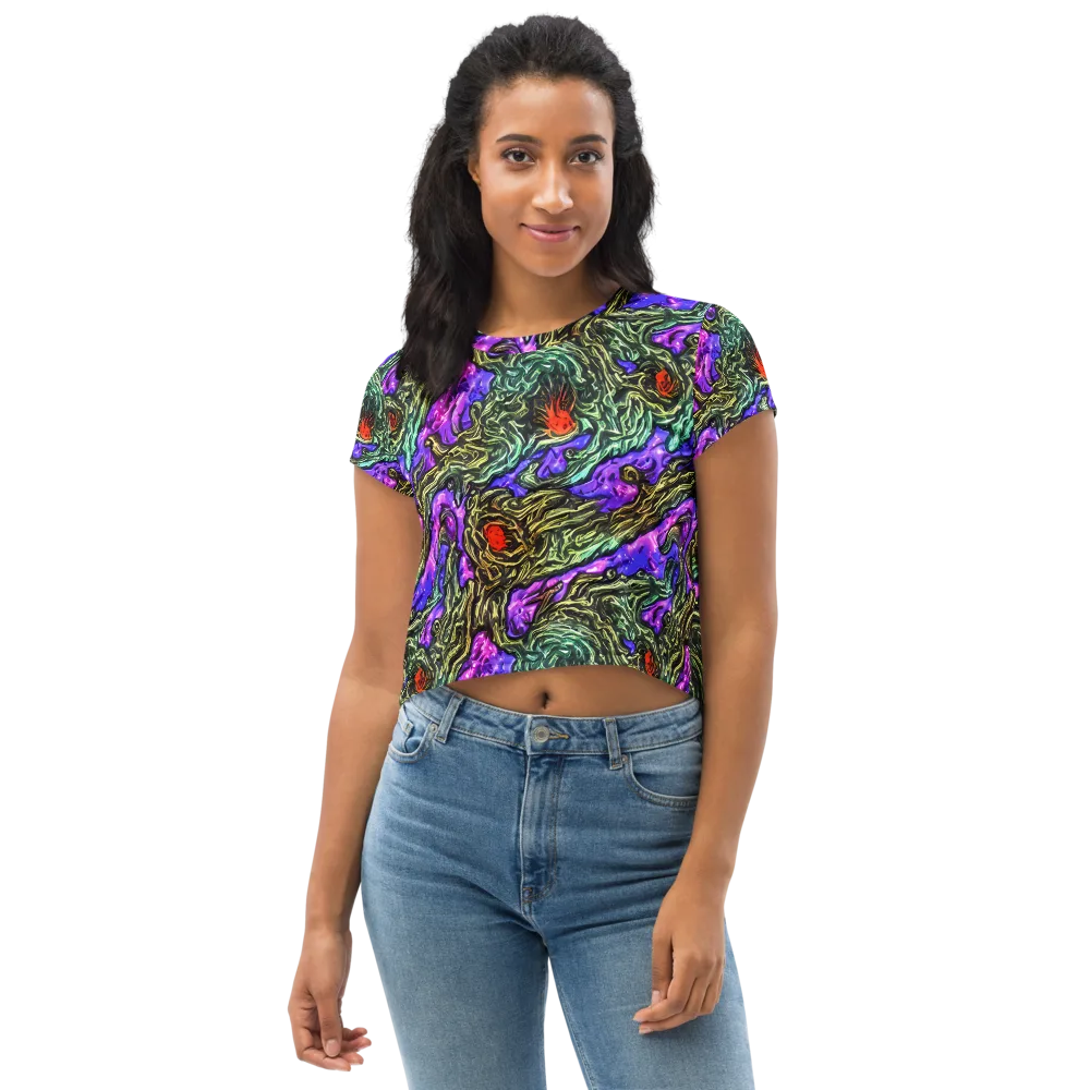 Violet Inferno on Crop Tee — Front