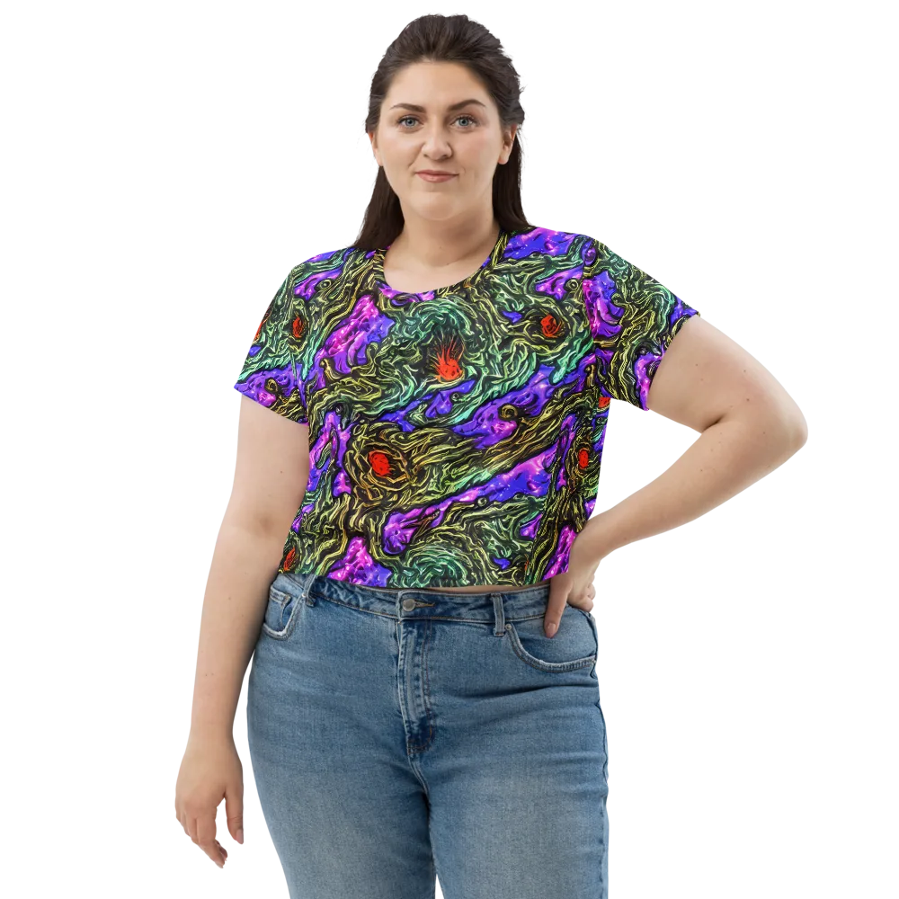 Violet Inferno on Crop Tee — Front