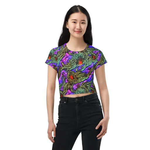 Violet Inferno on a Crop Tee