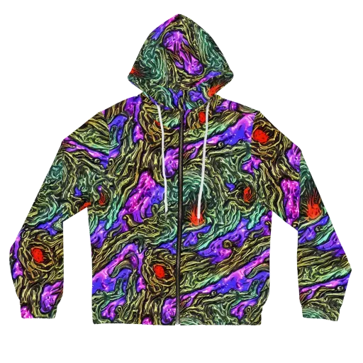 Violet Inferno on a Women's Full-Zip Hoodie