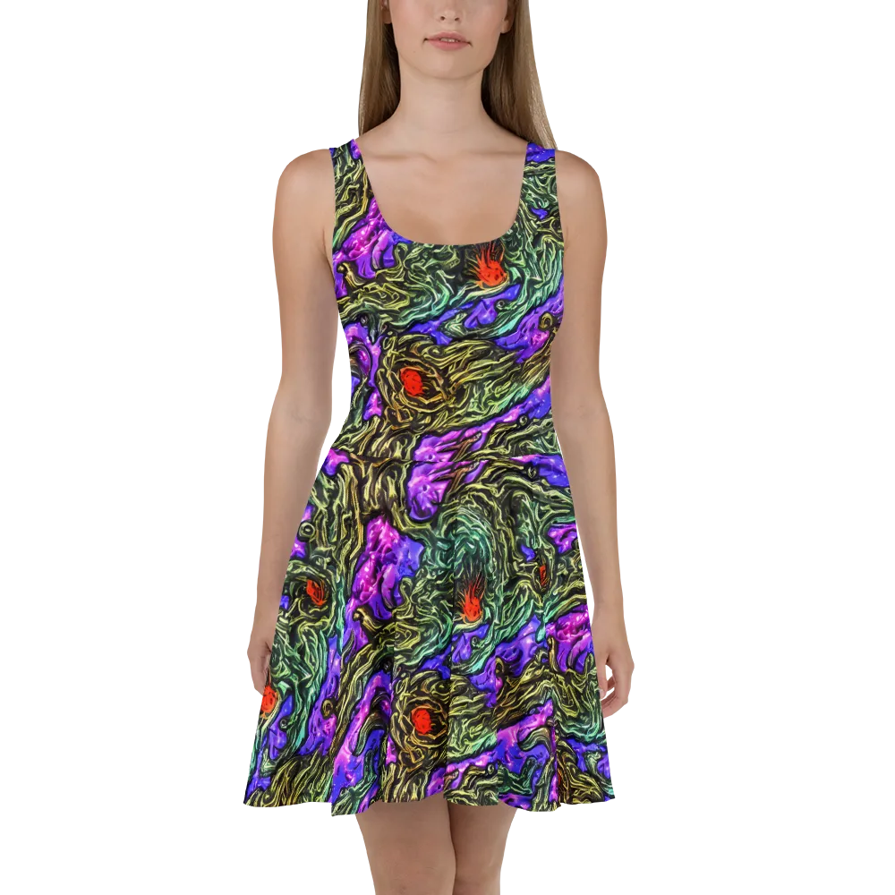 Violet Inferno on Skater Dress — Front