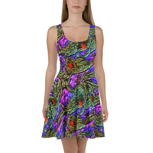 Violet Inferno on a Skater Dress