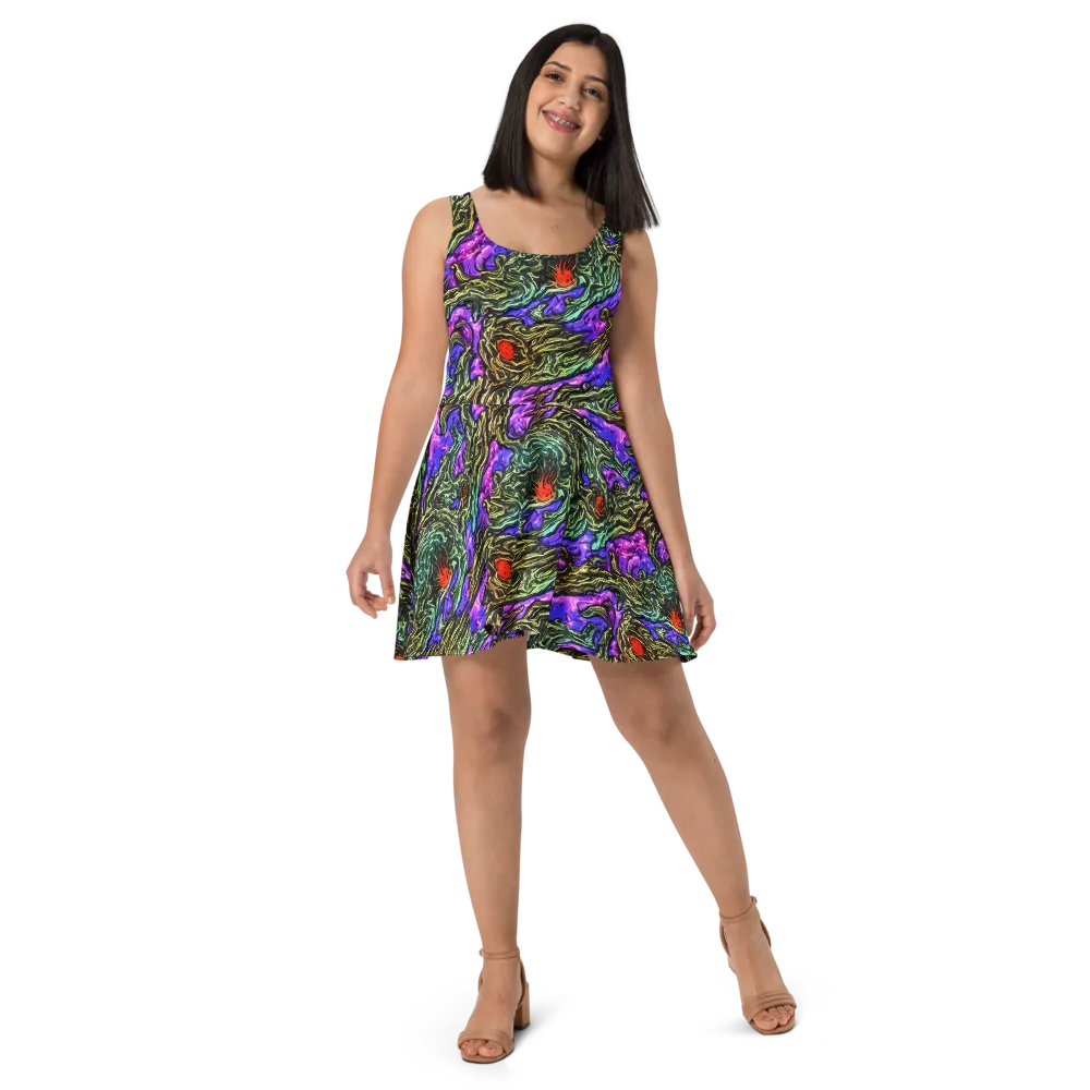 Violet Inferno on Skater Dress — Front