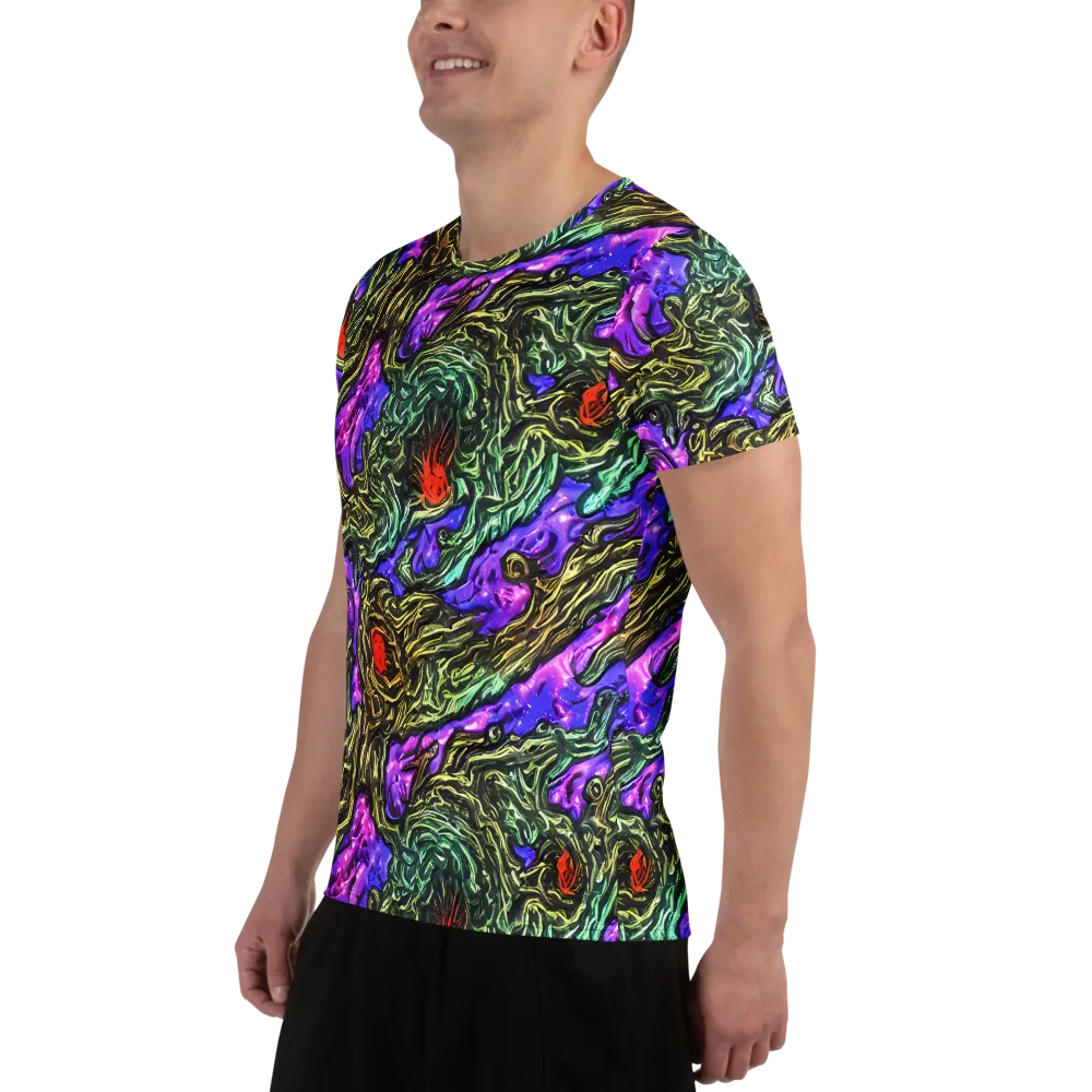 Violet Inferno on Men's Athletic T-Shirt — Left