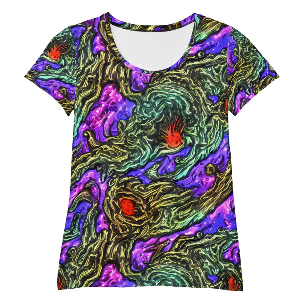 Violet Inferno on Women's Athletic T-Shirt — Front
