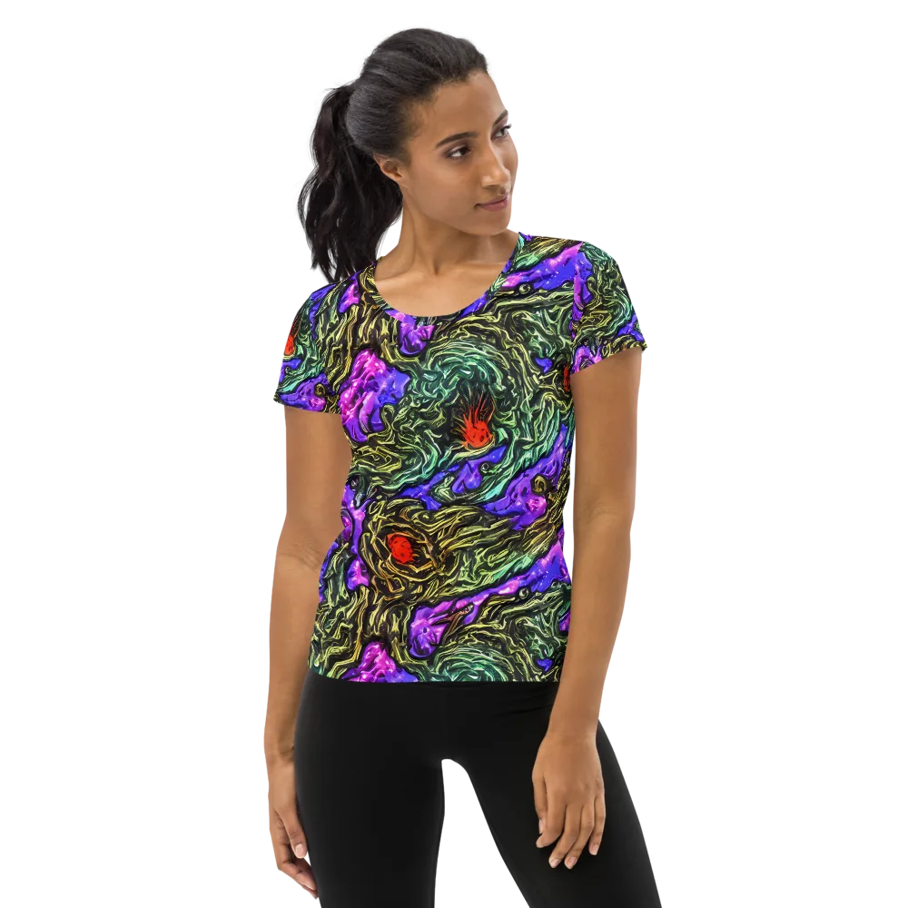 Violet Inferno on Women's Athletic T-Shirt — Front