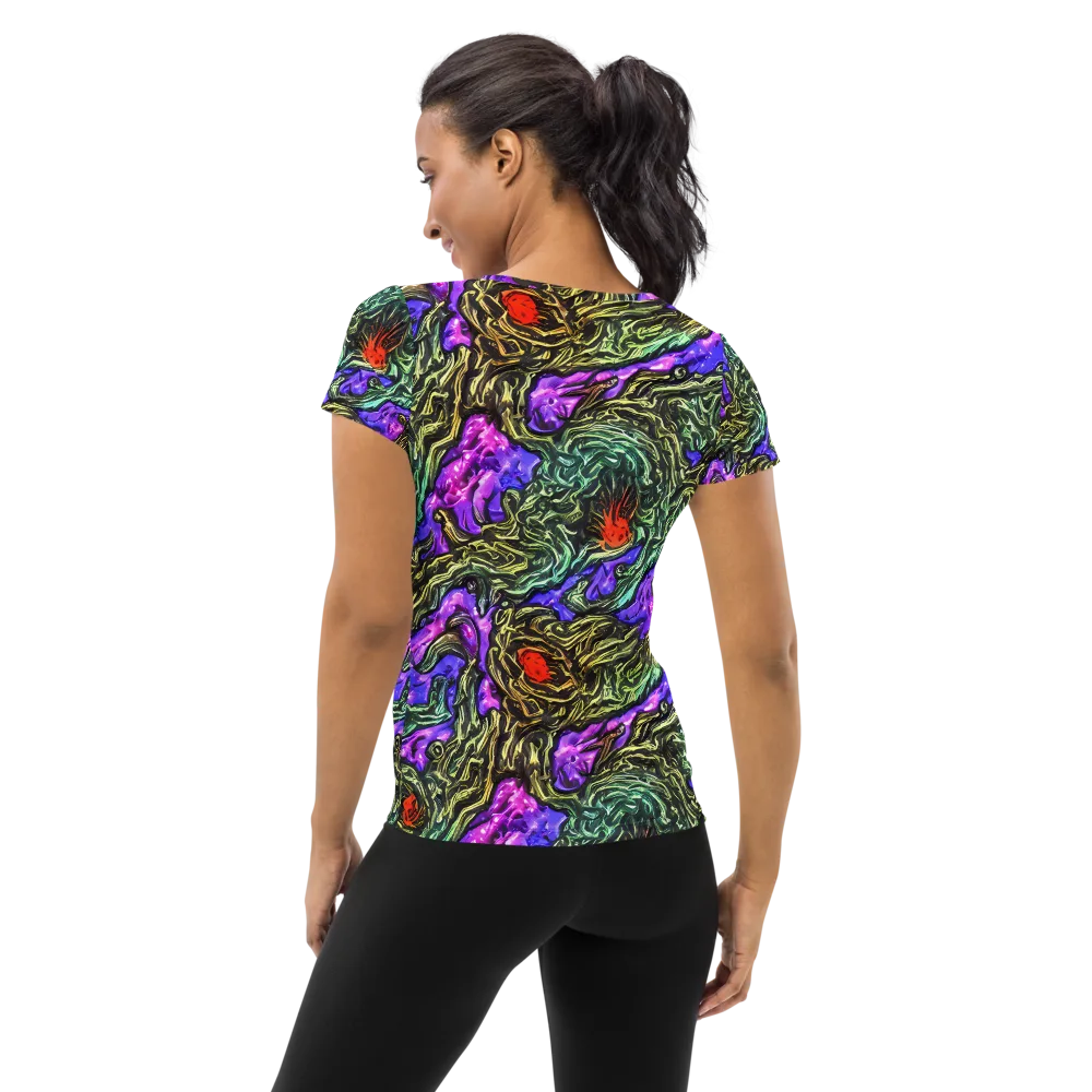 Violet Inferno on Women's Athletic T-Shirt — Back