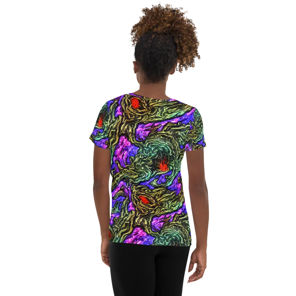 Violet Inferno on Women's Athletic T-Shirt — Back