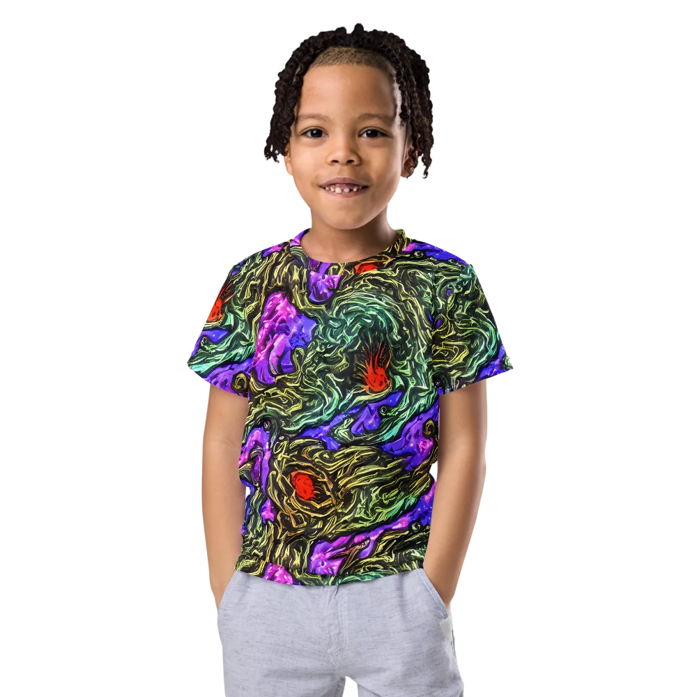 Violet Inferno on Kids Crew Neck T-Shirt — Front