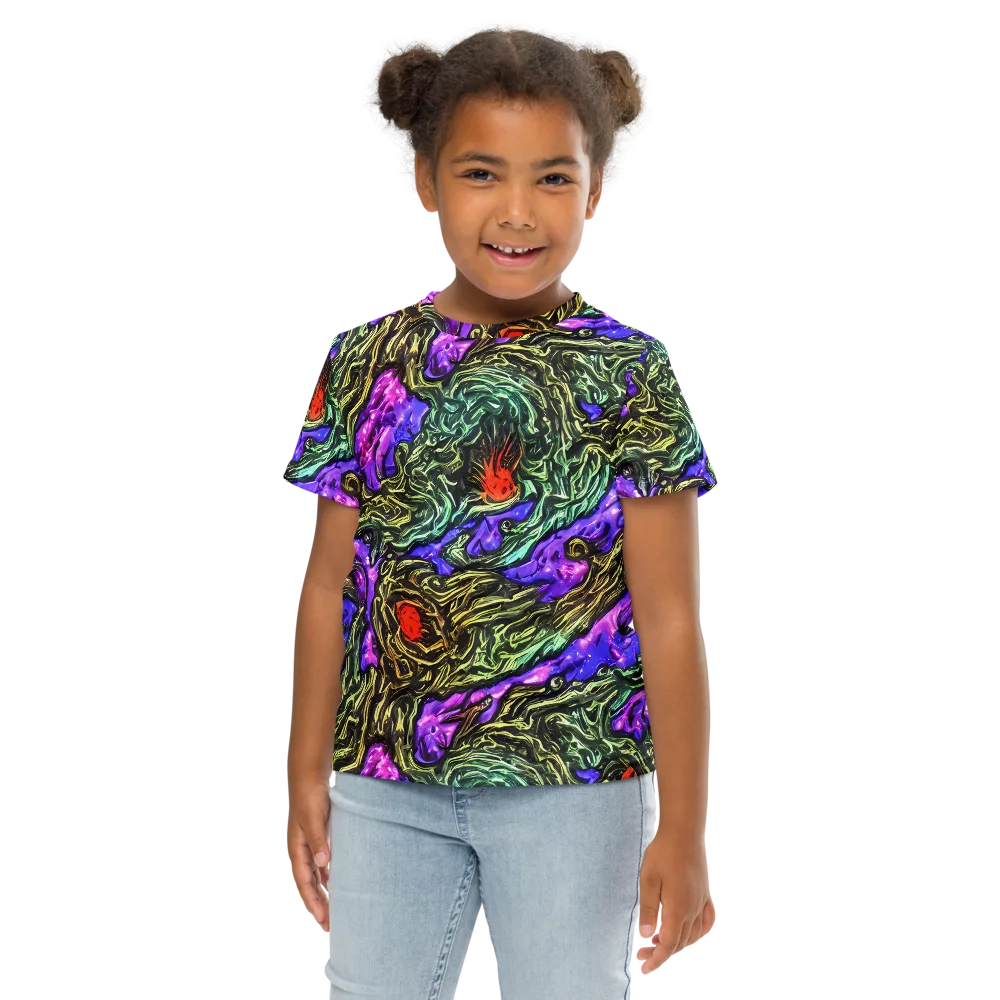 Violet Inferno on Kids Crew Neck T-Shirt — Front