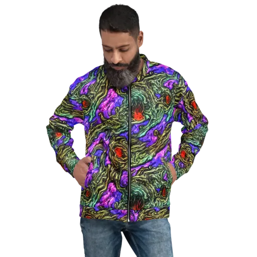 Violet Inferno on a Bomber Jacket