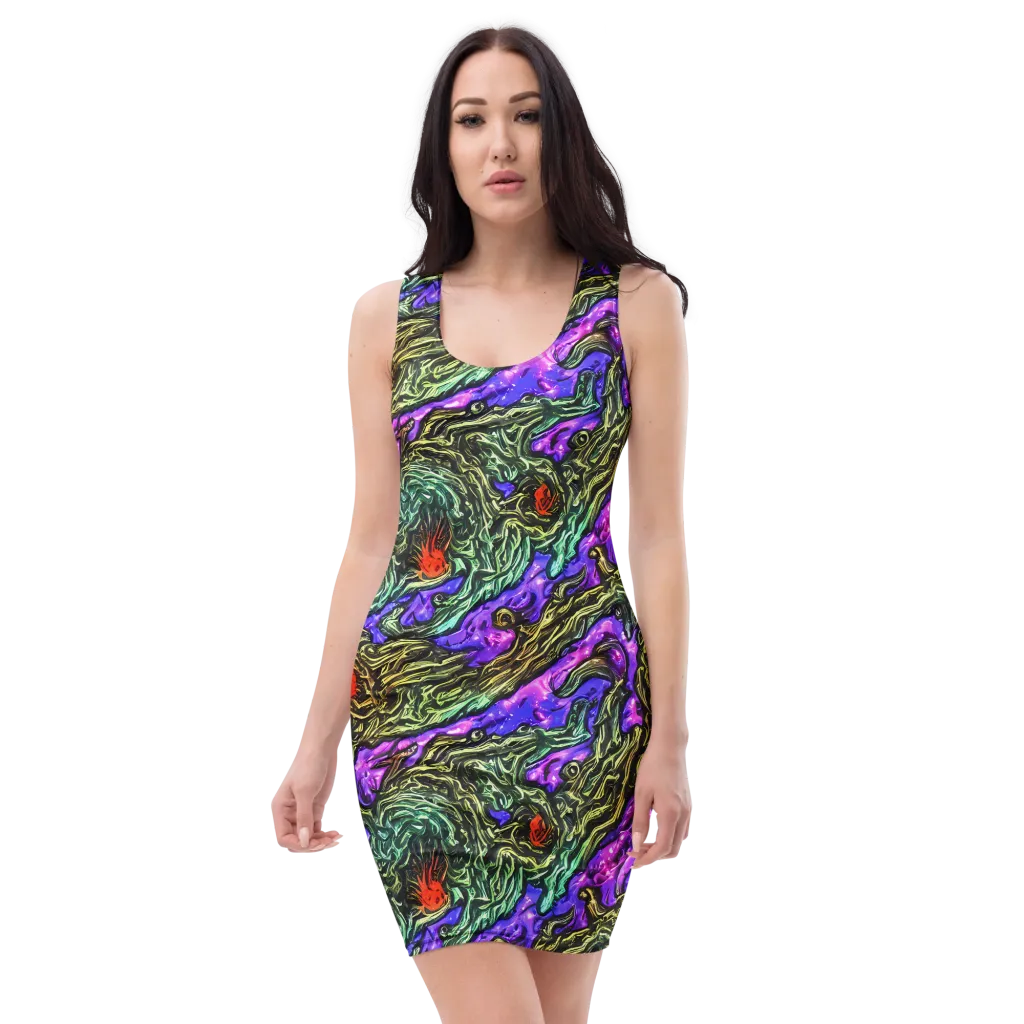 Violet Inferno on Bodycon Dress — Front
