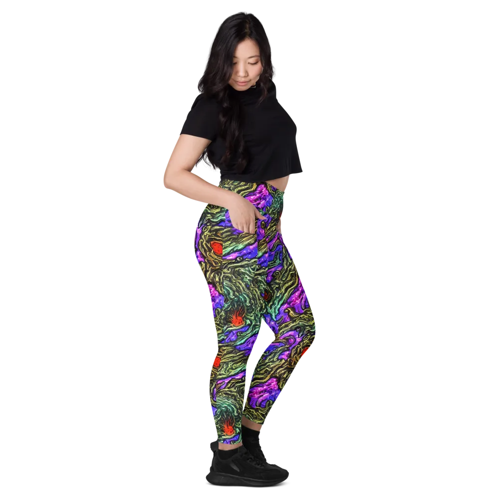 Violet Inferno on Leggings with Pockets — Right