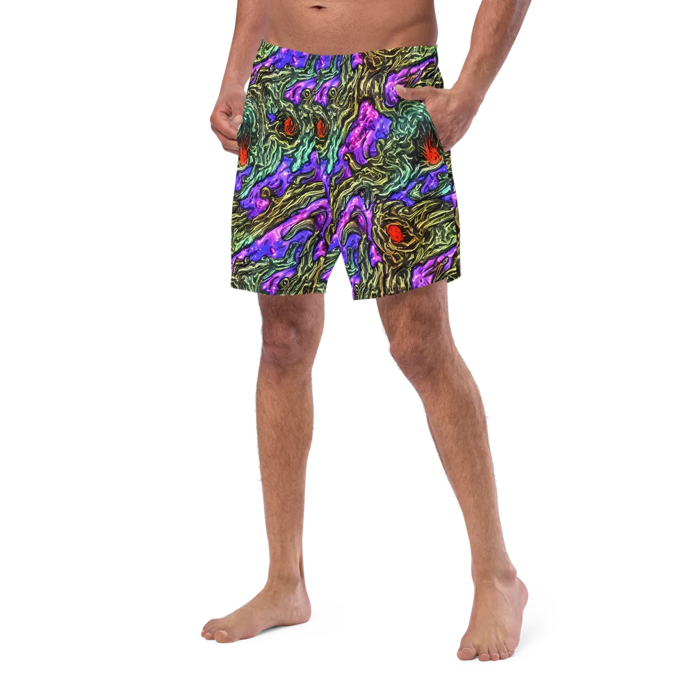 Violet Inferno on Swim Trunks — Left Front
