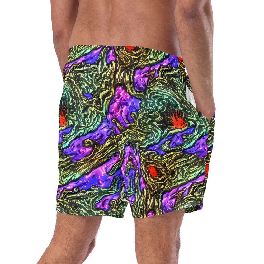 Violet Inferno on Swim Trunks — Right Back