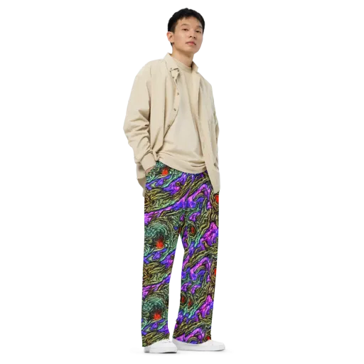 Violet Inferno on a Wide-Leg Pants