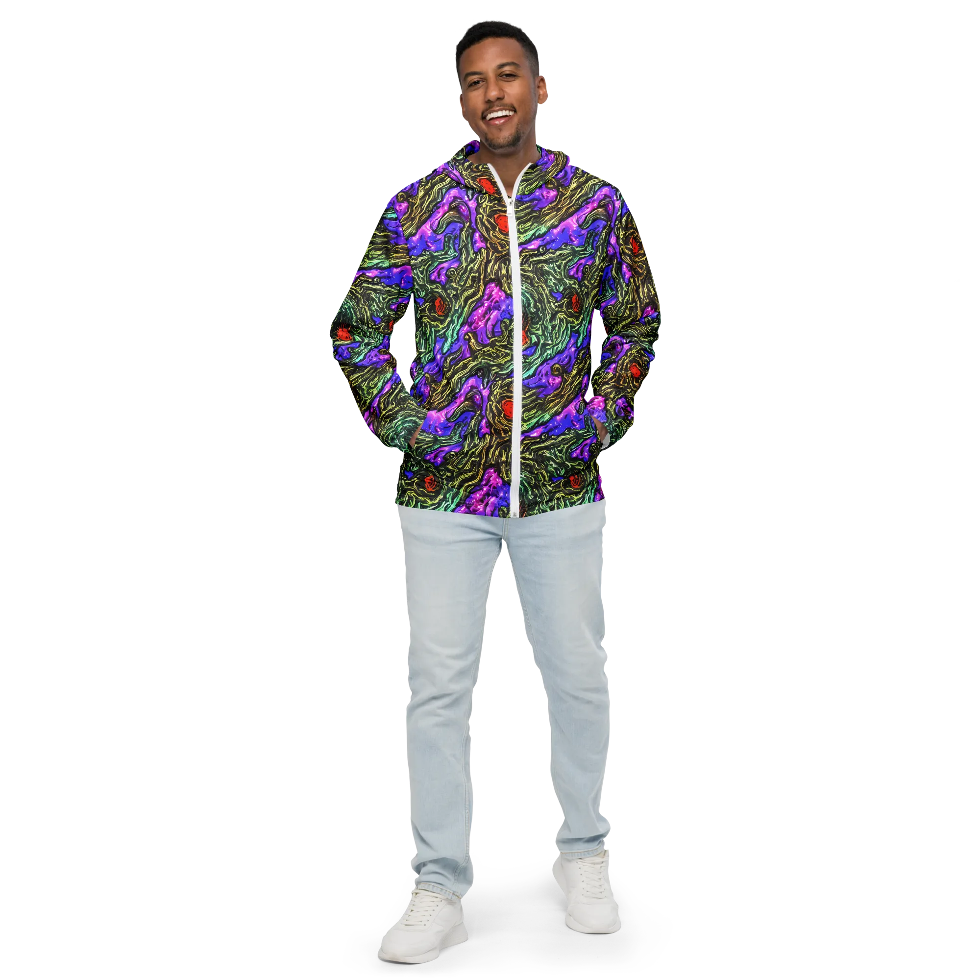 Violet Inferno on Men's Windbreaker — Front