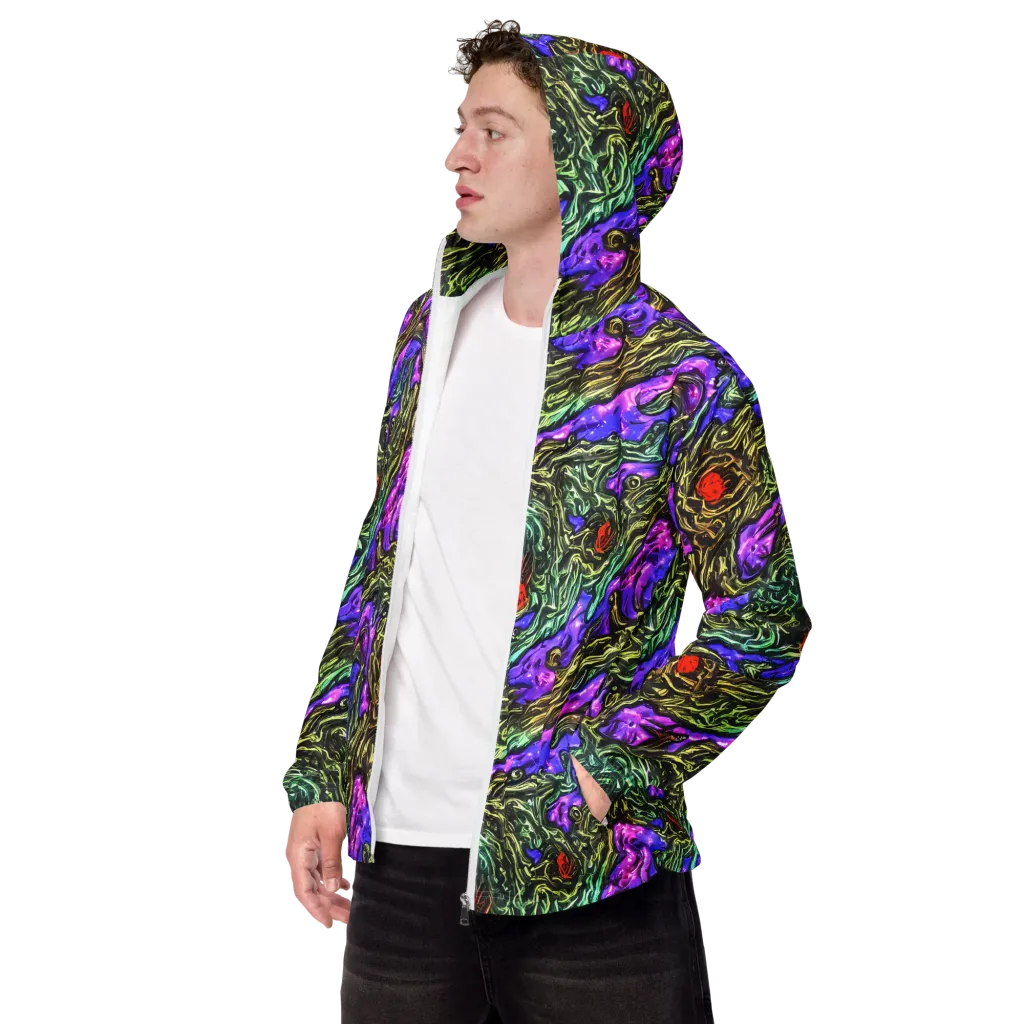 Violet Inferno on Men's Windbreaker — Left Front