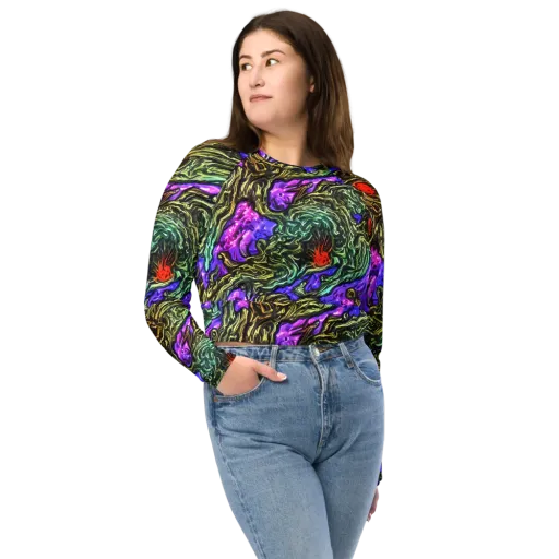 Violet Inferno on a Long Sleeve Crop Top