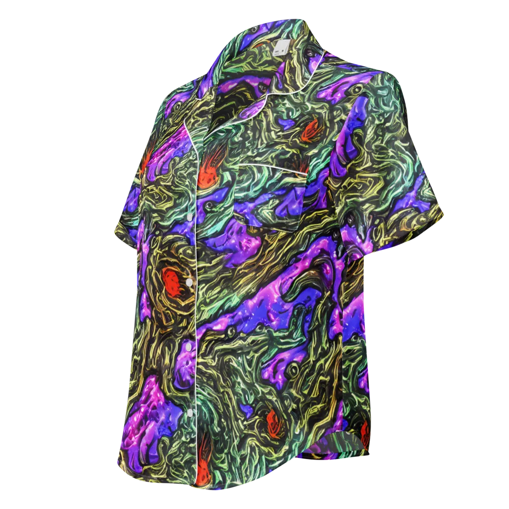 Violet Inferno on Women's Short Sleeve Pajama Top — Left Front