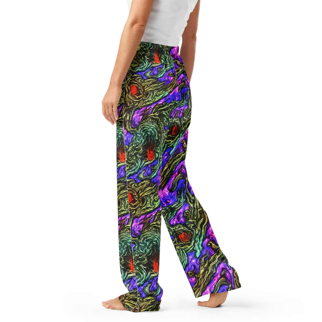 Violet Inferno on Women's Pajama Pants — Left