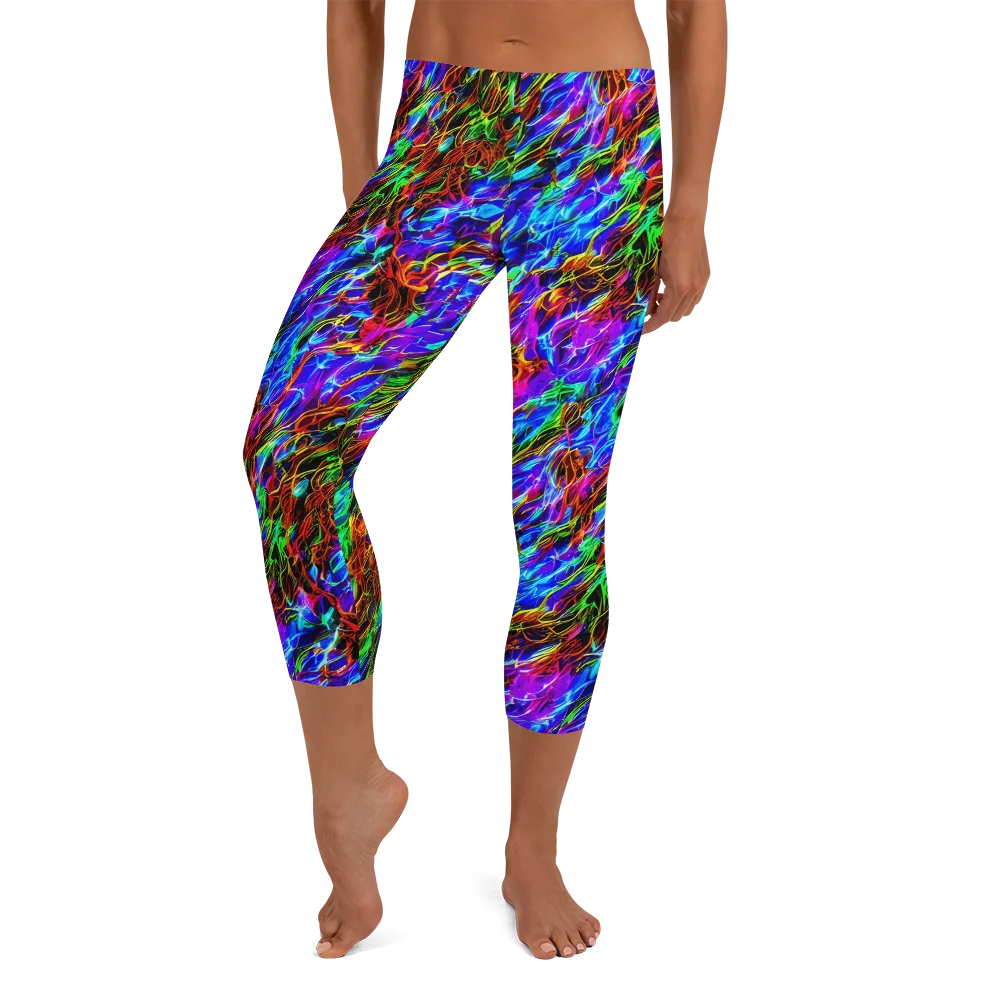 Chromatic Inferno on Capri Leggings — Front
