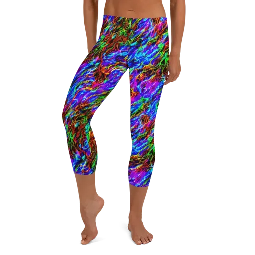 Chromatic Inferno on a Capri Leggings
