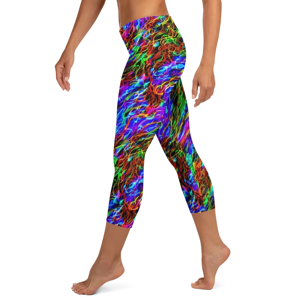 Chromatic Inferno on Capri Leggings — Left