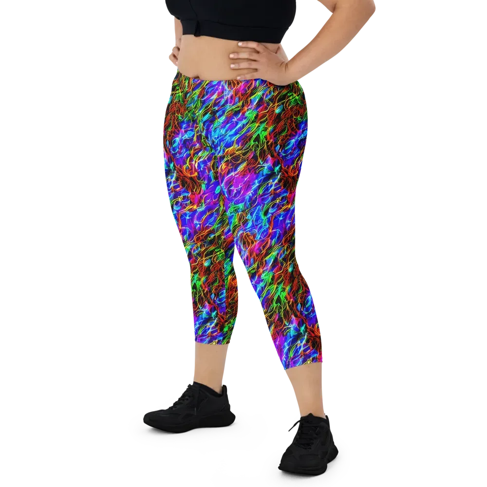 Chromatic Inferno on Capri Leggings — Front